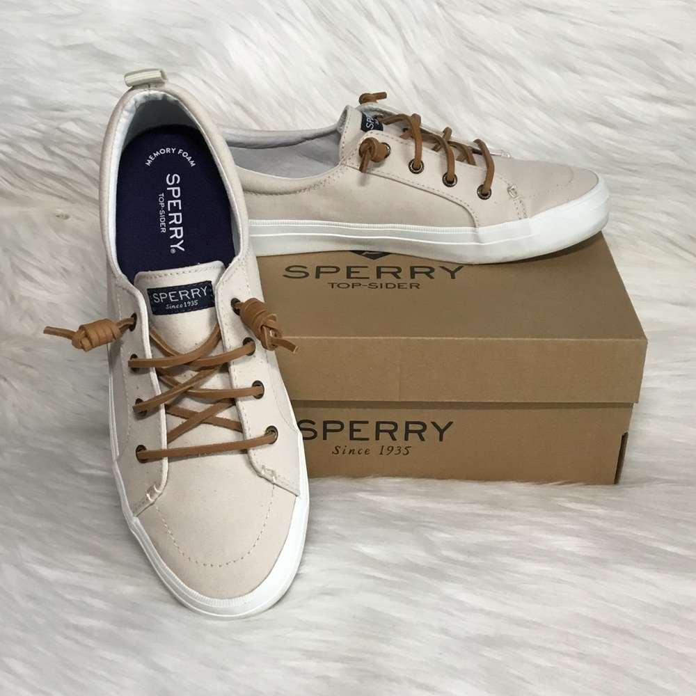 Sperry Crest Vibe Canvas Women’s Sneakers, Oatmeal, 9.5M/EUR 40.5